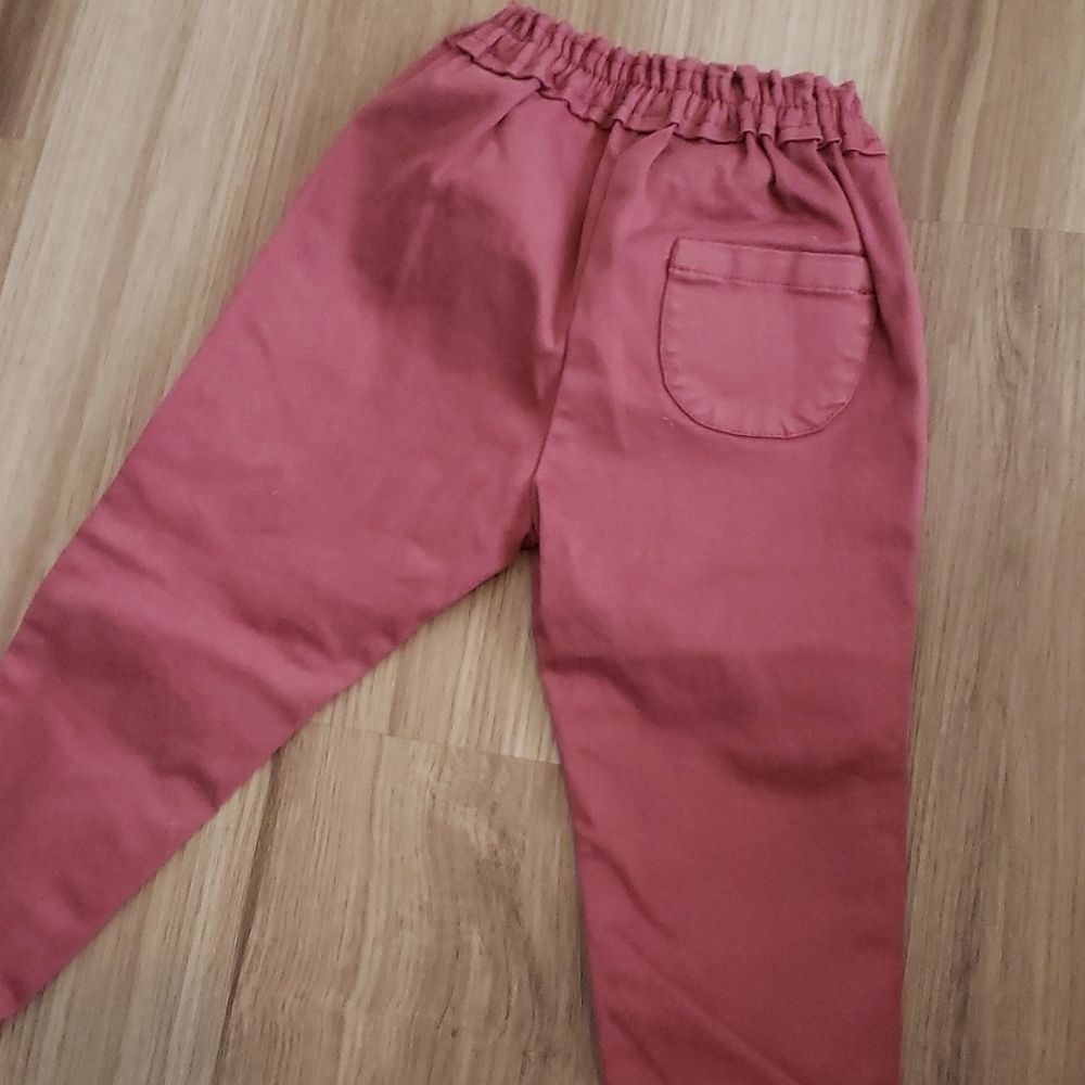 Dusty pink/red paperbag pants - Picture 4 of 4